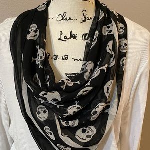Black and white skull scarf